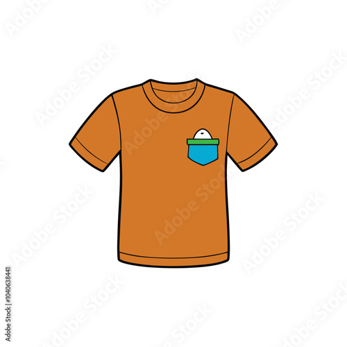 Minimalist T-shirt Outline Vector Design for Apparel Branding