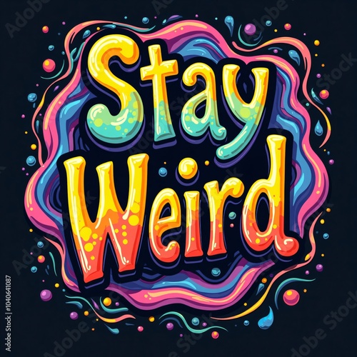 Stay Weird Psychedelic Retro Font Design