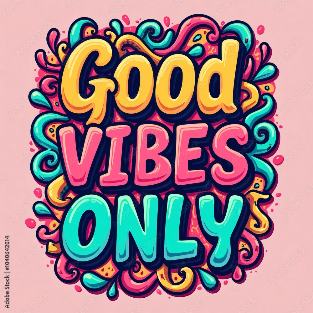 Good Vibes Only Colorful Swirls Design Good Vibes Only Colorful Swirls Design