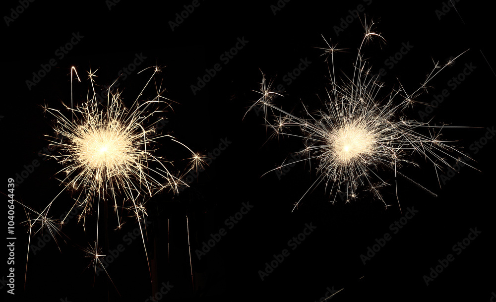 Fototapeta premium Skyrocket fireworks on black background
