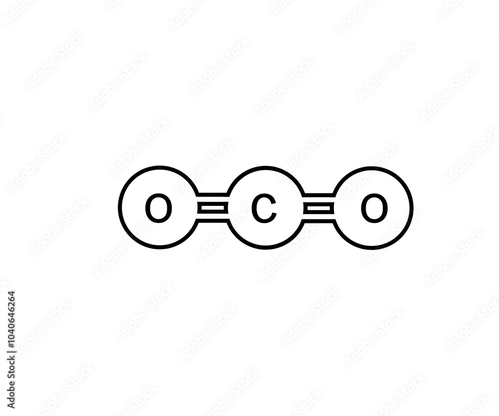 carbon dioxide molecular icon carbon dioxide molecular icon