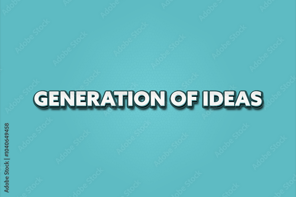 Generation of Ideas. A Illustration with white text isolated on light green background. Generation of Ideas. A Illustration with white text isolated on light green background.