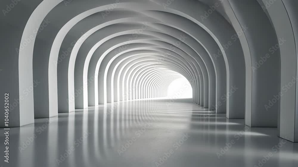 A Serene Walk Through a Minimalist Architectural Tunnel With Soft Lighting A Serene Walk Through a Minimalist Architectural Tunnel With Soft Lighting