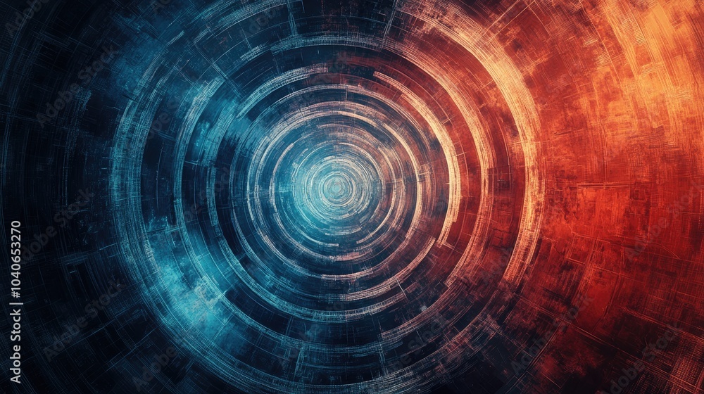 Concentric radial design featuring an abstract geometric pattern Concentric radial design featuring an abstract geometric pattern