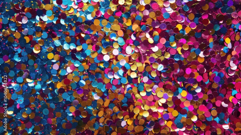 Naklejka premium Colorful Glitter Confetti Falling: Multicolored Sparkling Background for Celebration and Festive Moments
