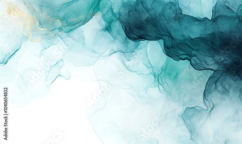 Abstract watercolor paint background by teal color blue and green with liquid fluid texture for background, banner