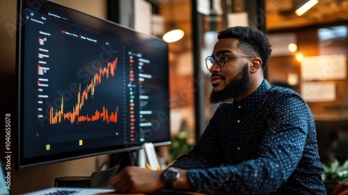 Businessman Looking at Stock Market Charts