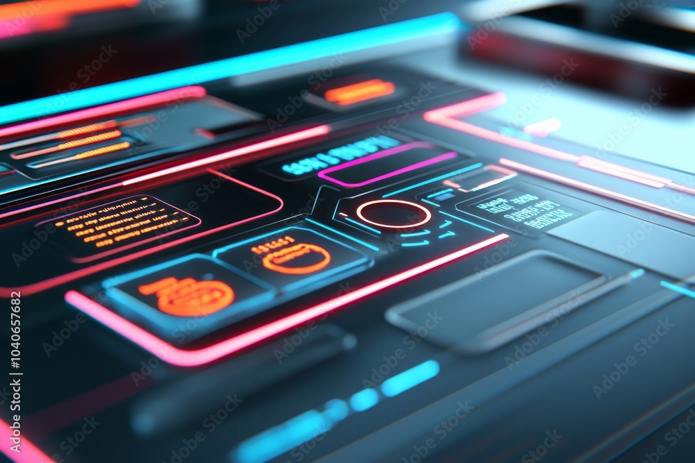 Fototapeta premium Future visualization of big data abstract illustration