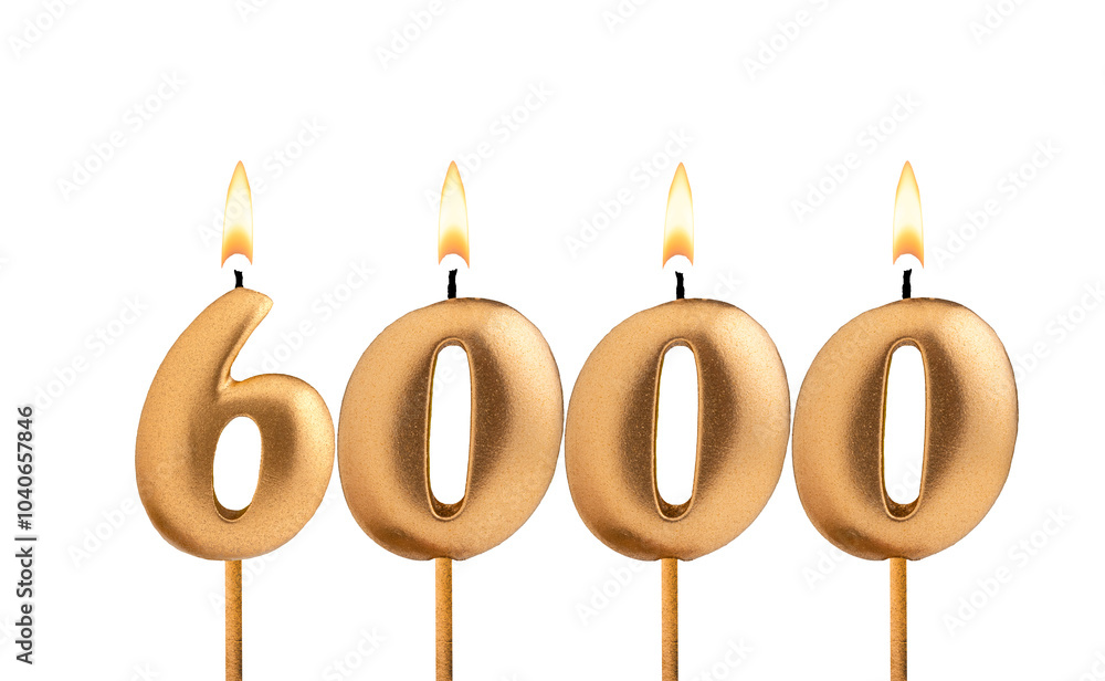 Candles form the number 6000 - Number of followers.