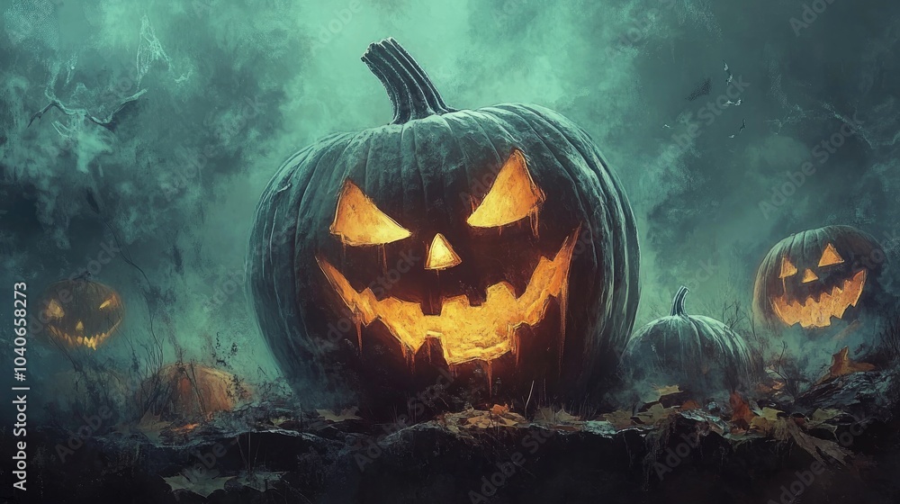 Naklejka premium Halloween themed illustration