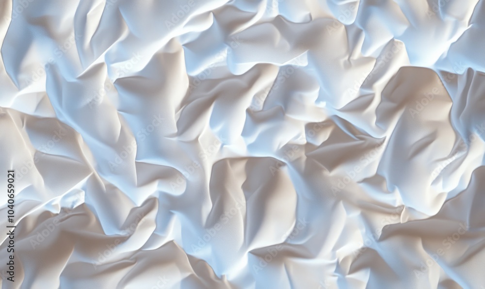 Seamless white crumpled paper background texture pattern. Tileable wrinkled high resolution arts and craft flat lay backdrop with copy space Seamless white crumpled paper background texture pattern. Tileable wrinkled high resolution arts and craft flat lay backdrop with copy space
