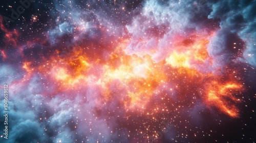 Bursting Nebula in 3D cartoon rendering