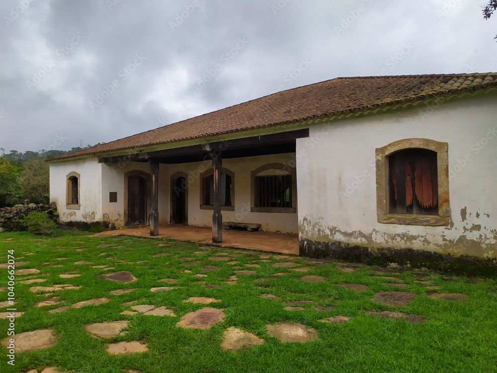 Fototapeta premium Former house used as the administrative center of a farm, converted into a museum currently inside a state park in Minas Gerais, Brazil.