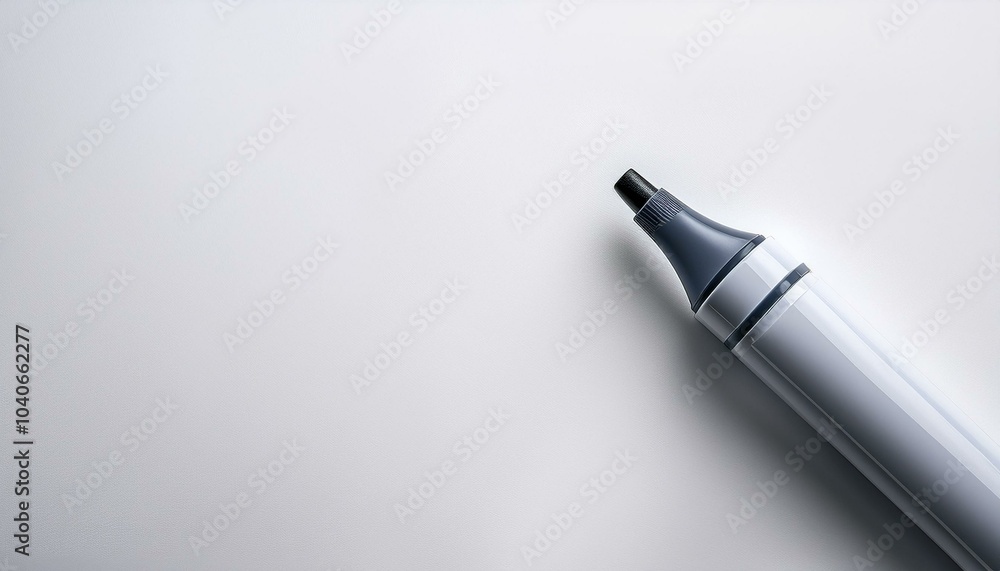 Fototapeta premium 白い背景にシンプルなホワイトボードマーカーが置かれている