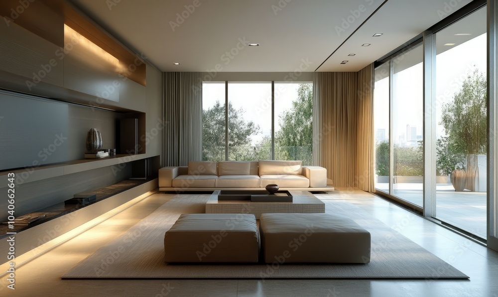 Minimalist interior design of modern living room Minimalist interior design of modern living room