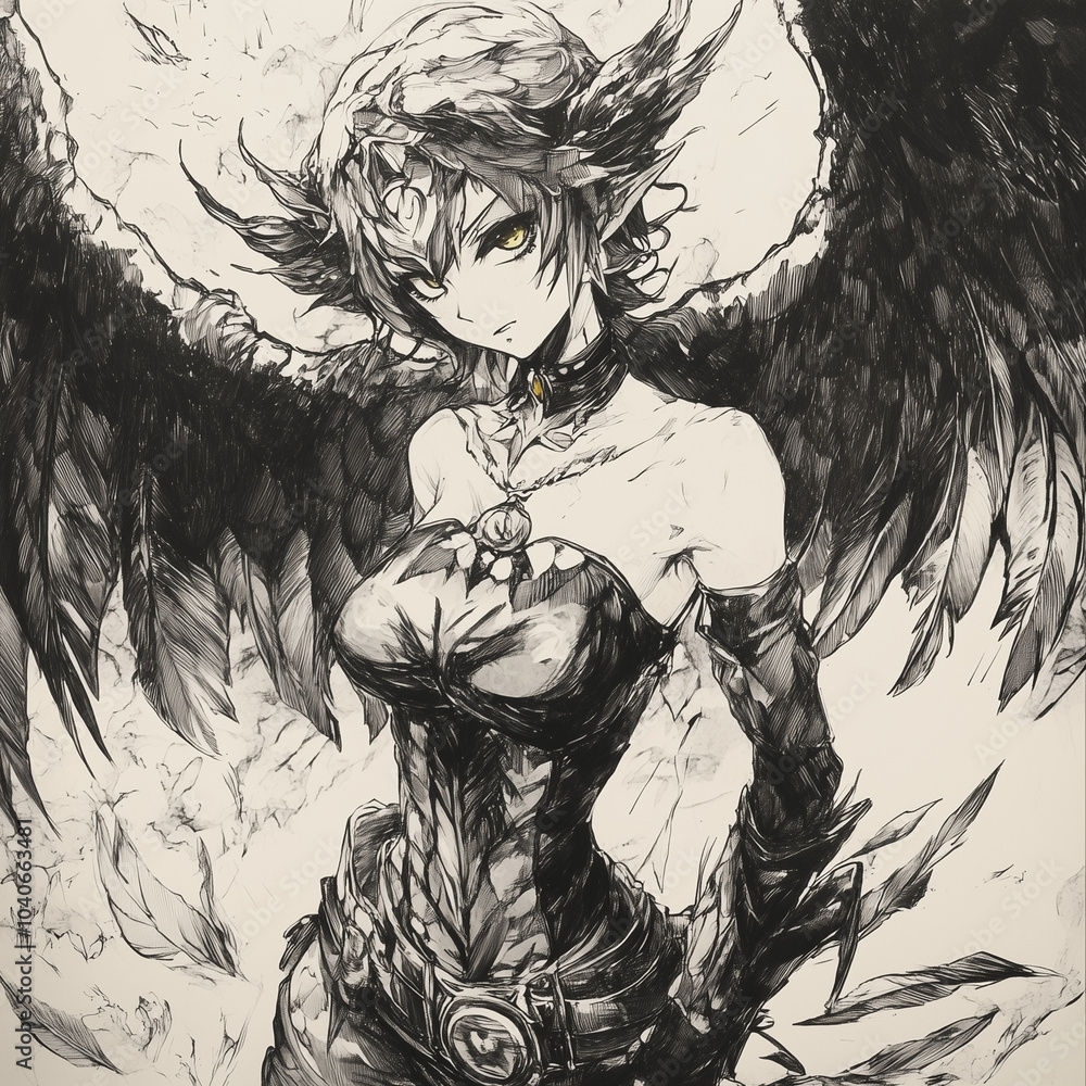 Fototapeta premium harpy woman sketch