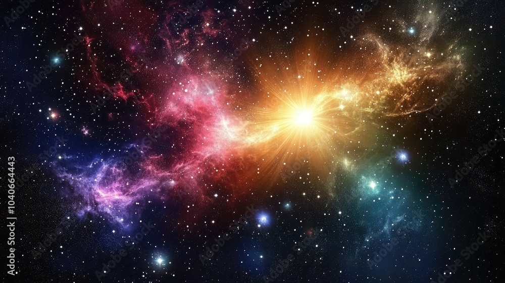 Colorful galaxy featuring a space background with shining stars and stardust in a realistic cosmic setting illustrated in 3D Colorful galaxy featuring a space background with shining stars and stardust in a realistic cosmic setting illustrated in 3D