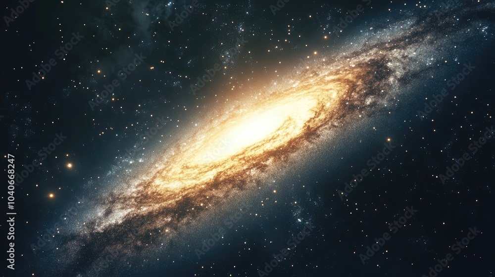 Fototapeta premium 3D cartoon visualization of a galaxy cosmos and the Milky Way against a dark sky