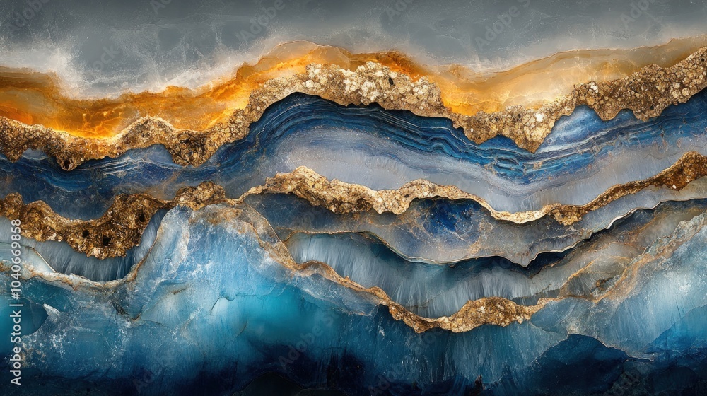 Abstract blue and gold agate gemstone background texture. Abstract blue and gold agate gemstone background texture.