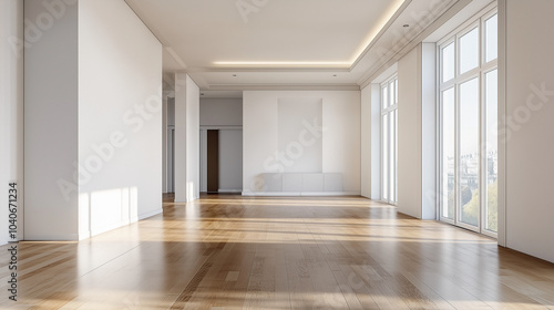 Wallpaper Mural Puste pomieszczenie przed renowacją wygląda na zaniedbane, z nieestetycznymi ścianami i podłogą, która wymaga pilnego odświeżenia.  Torontodigital.ca