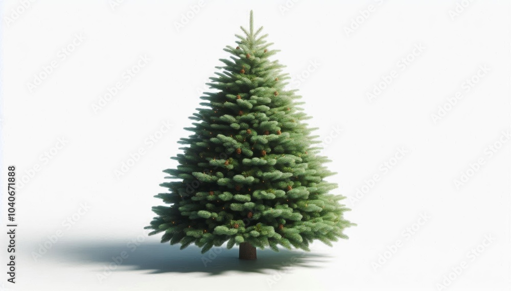 Undecorated natural fresh green christmas tree on white background Undecorated natural fresh green christmas tree on white background