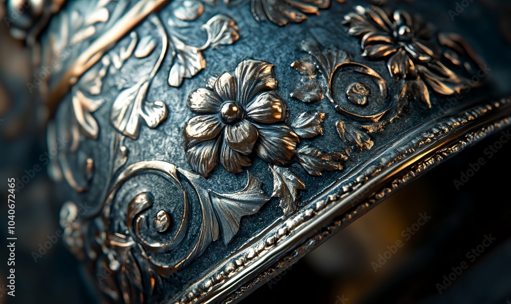 Close-up of a Christmas bell ornament, with its metallic surface and intricate details creating a festive texture Close-up of a Christmas bell ornament, with its metallic surface and intricate details creating a festive texture