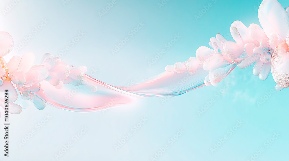 Obraz premium A vivid blend of pastel colors creates a dreamy liquid art scene, perfect as an abstract wallpaper and vibrant background