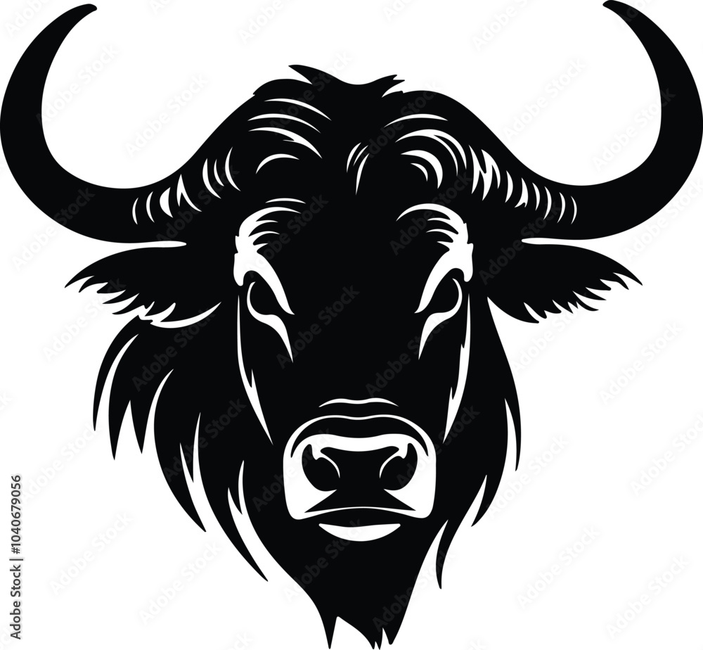 Black silhouette of gnu head Black silhouette of gnu head