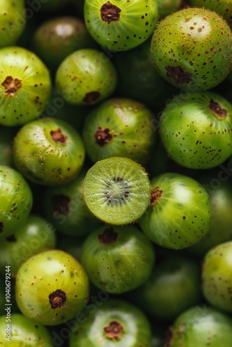 Actinidia arguta texture background, hardy kiwi fruits pattern, many perennial vine mockup, kiwifruit berries photo