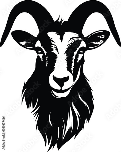 Black silhouette of goat head