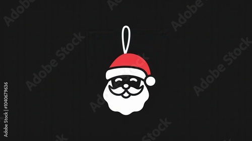 Simple graphic logo of Santa Claus with minimalist design.