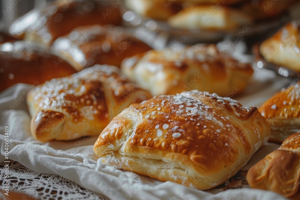 Homemade Bread Lepeshka with Salt on Traditional Rustic Tablecloth, Freshly Baked Oriental Pies Homemade Bread Lepeshka with Salt on Traditional Rustic Tablecloth, Freshly Baked Oriental Pies