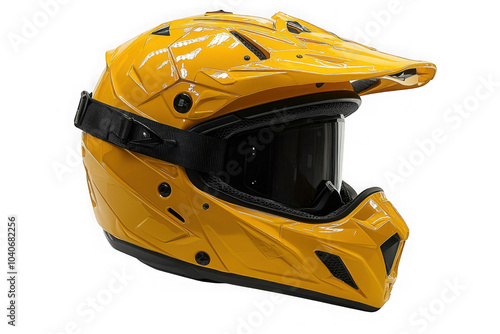 Obraz na płótnie Yellow Off-Road Helmet isolated on transparent background, png file, no background png file w salonie