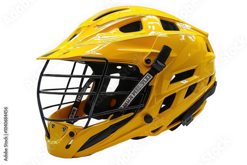 Obraz na płótnie Yellow Lacrosse Helmet isolated on transparent background, png file, no background png file w salonie