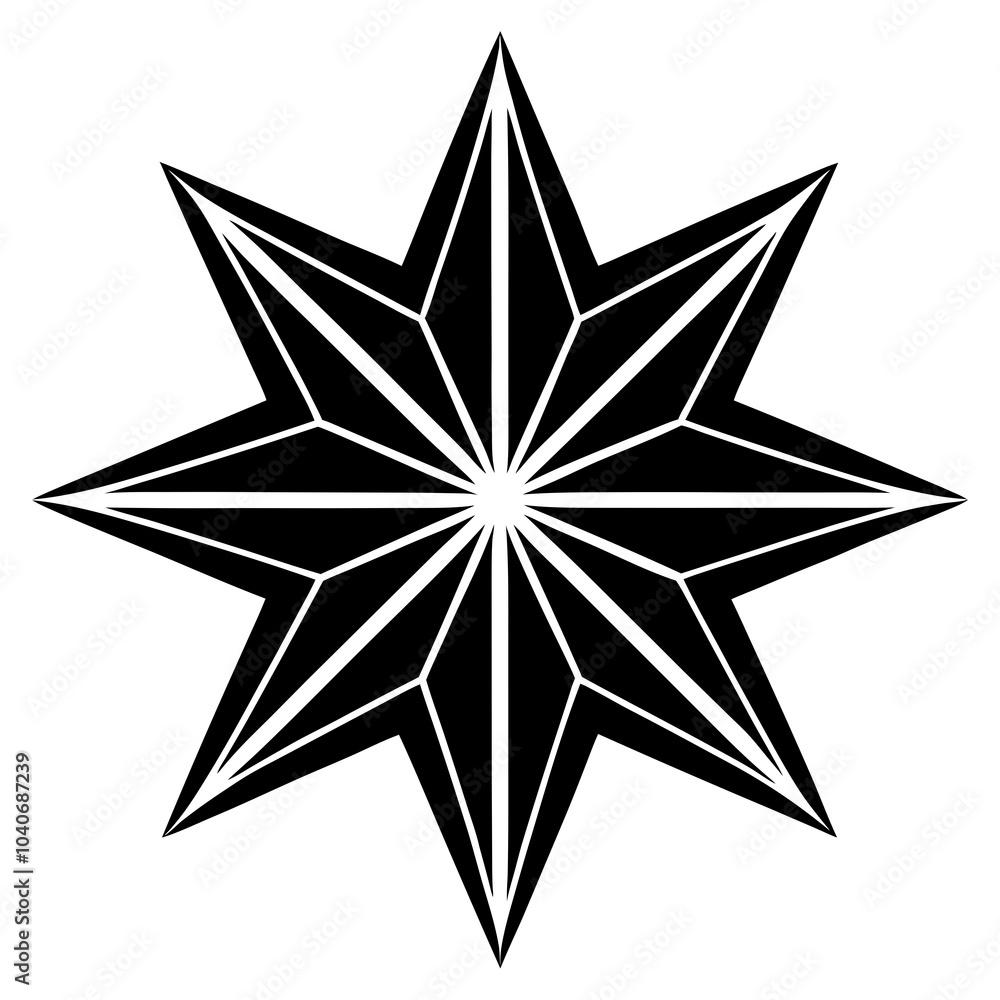 black star silhouette on white black star silhouette on white