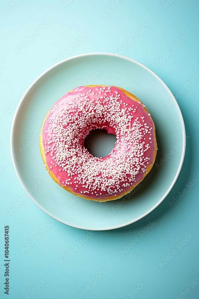 Pink Frosted Donut with Sprinkles Pink Frosted Donut with Sprinkles
