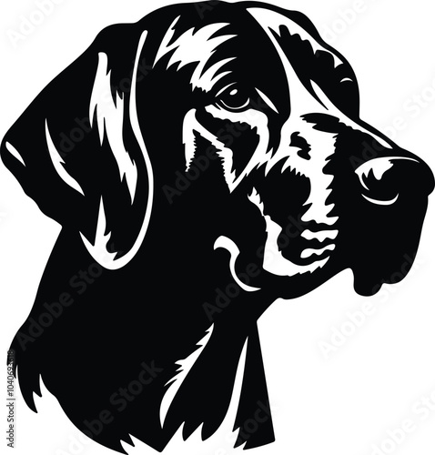 Black silhouette of hound head photo