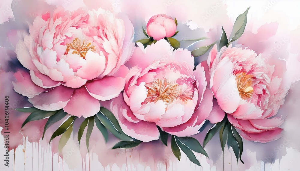 Pink peonies in bloom Pink peonies in bloom