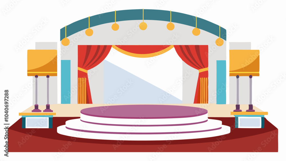 Fototapeta premium white stage background with gradient light empty room for display your product.