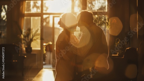 Couple Dancing Together with Mobility Device at Sunset