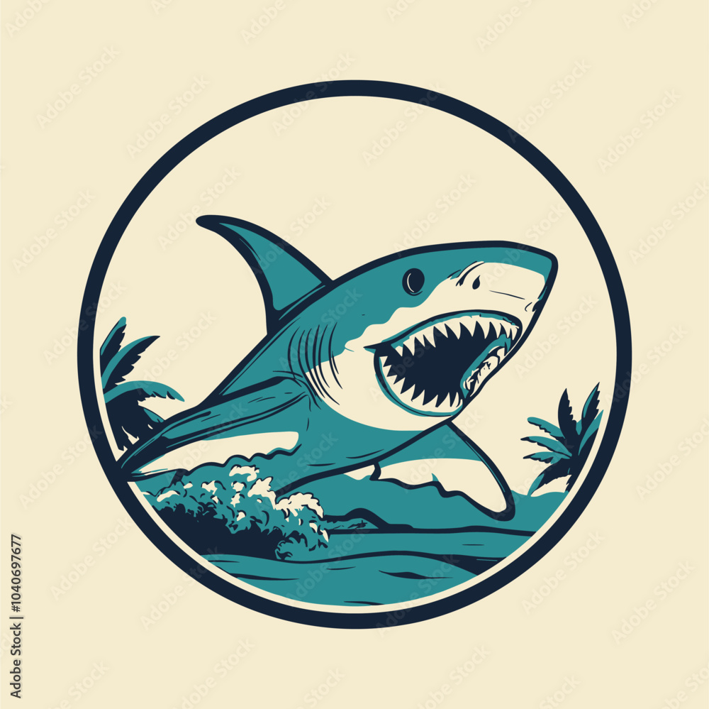 Fototapeta premium Great White Shark Logo