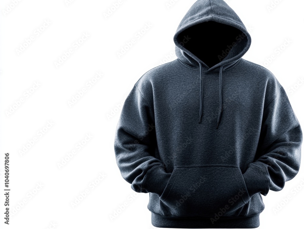 Black hoodie with kangaroo pocket on a white isolate background. Black hoodie with kangaroo pocket on a white isolate background.