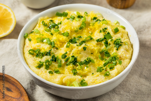 Greek Homemade Lemon Skordalia Potatoes with Olive Oil