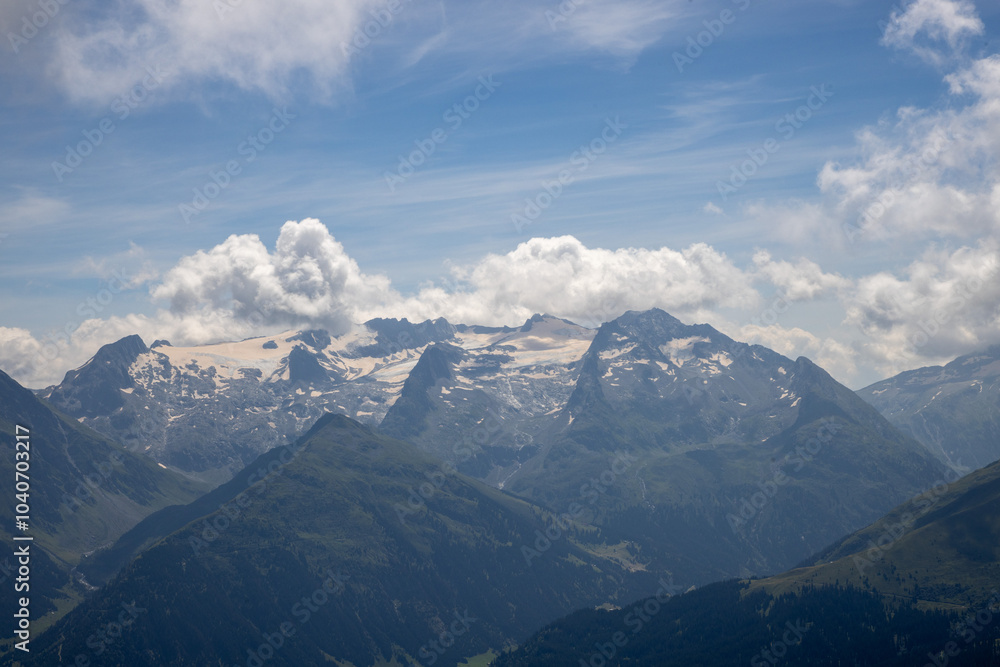 mountains and clouds and glacier mountains and clouds and glacier