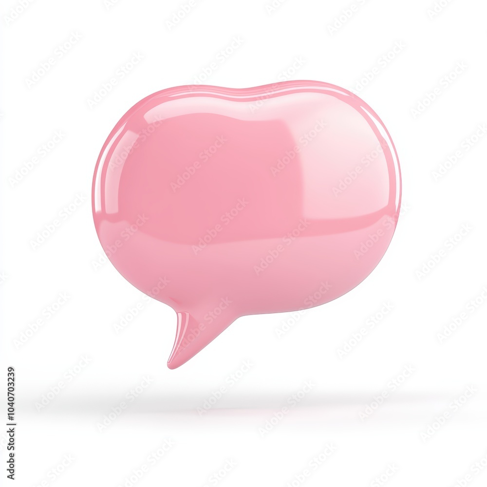 Pink speech bubble, glossy finish, isolated on white background. Pink speech bubble, glossy finish, isolated on white background.