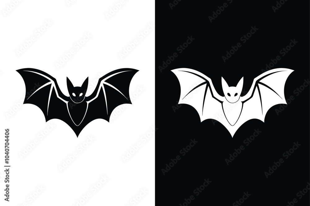 Black silhouette Halloween bat vector illustration on white background. Black silhouette Halloween bat vector illustration on white background.