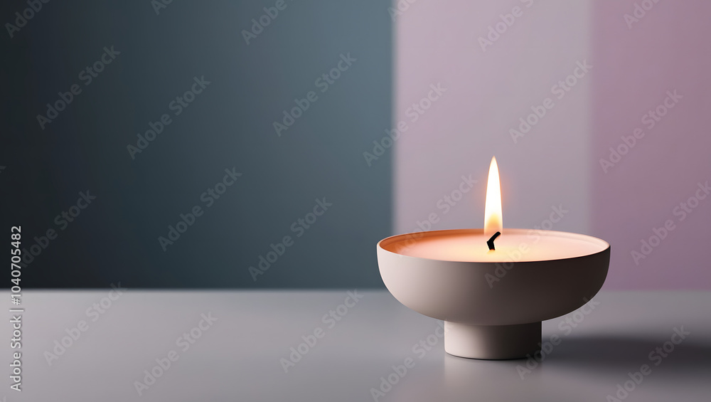 Tranquil Candle Glow with Soft Gradient Background Tranquil Candle Glow with Soft Gradient Background