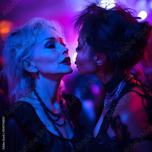 Wallpaper Mural aging wealthy goth women watches on jealousy as her cheap, feral 20 year old girlfriend is the centre of attention on the dance floor of an expensive high end club. Both visible in the picture Torontodigital.ca