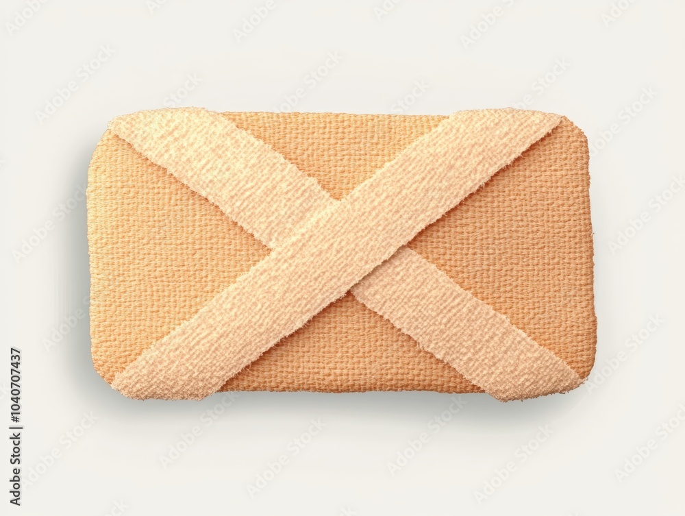 A realistic adhesive bandage on a plain background. A realistic adhesive bandage on a plain background.