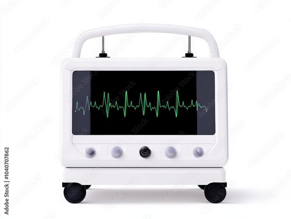 Heart monitor, white isolate background Heart monitor, white isolate background